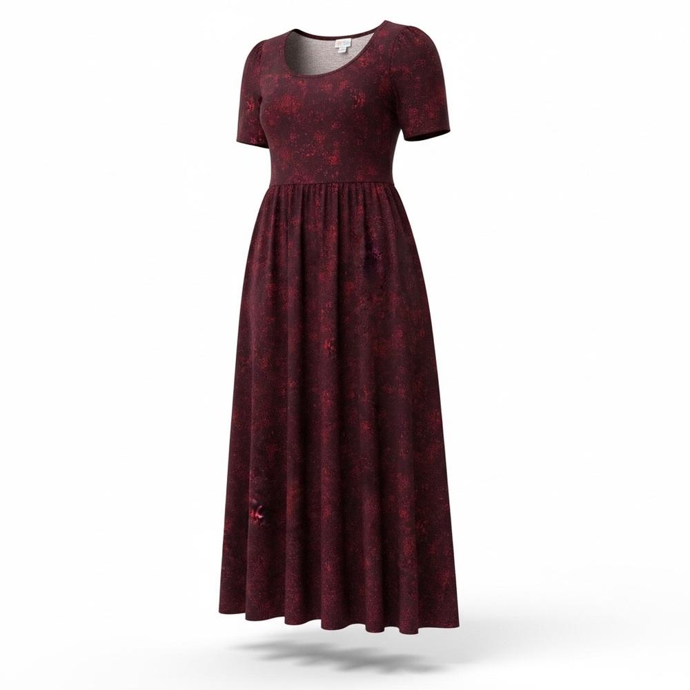 LuLaRoe Riley Midi Red and Black Dress